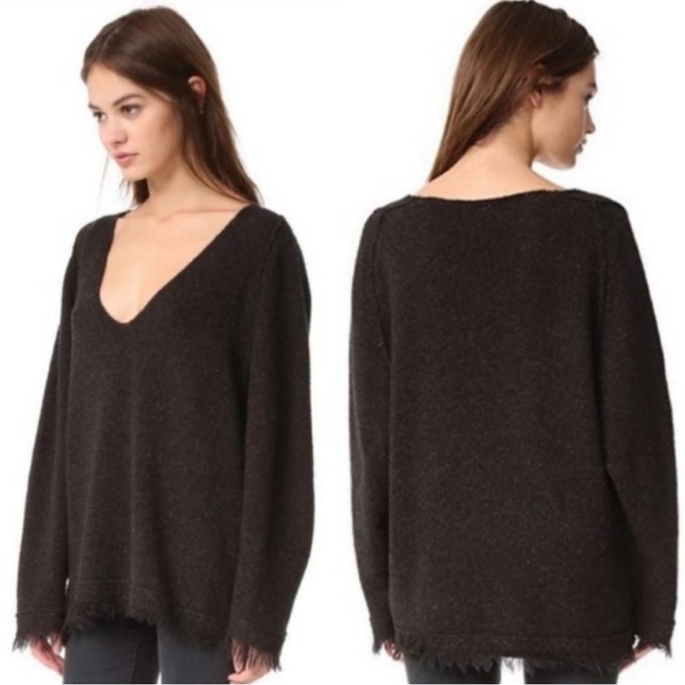 Free People Irresistible Wool Pullover Knit Sweater Fringe Bohemian XS Oversized - Picture 3 of 13